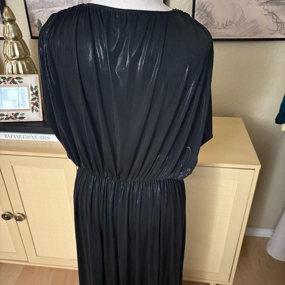 NORMA KAMALI Black‎ Athena Sheen Gown Maxi Dress Size Slit Size Medium - Picture 5 of 10